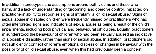 soniasodha's tweet photo. Reading the profoundly important new report on intra familial child sex abuse by the Child Safeguarding Practice Review Panel - it's devastating. This bit jumped out as relevant given last week. Coercive control is NOT always or even usually spotted by trained professionals. https://t.co/WlKdINMfT5