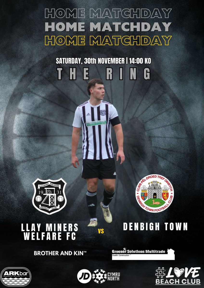 👊 MATCHDAY.. 

👊 Denbigh Town (H)
🏆 <a href="/CymruLeagues/">JD Cymru Leagues 🏴󠁧󠁢󠁷󠁬󠁳󠁿</a> North 
🏟️ The Ring
⏰ 2pm

See you there Welly fans..