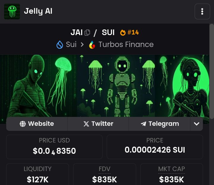 OxBitWolf's tweet photo. This looks good
@worldwarjelly
#JellyAI #SUI #SuiMeme #SuiGems #TurbosFun #SuiWave #MemeCoinSeason #100xGems
https://t.co/G781BaD2VF https://t.co/oHqQcVW3s4