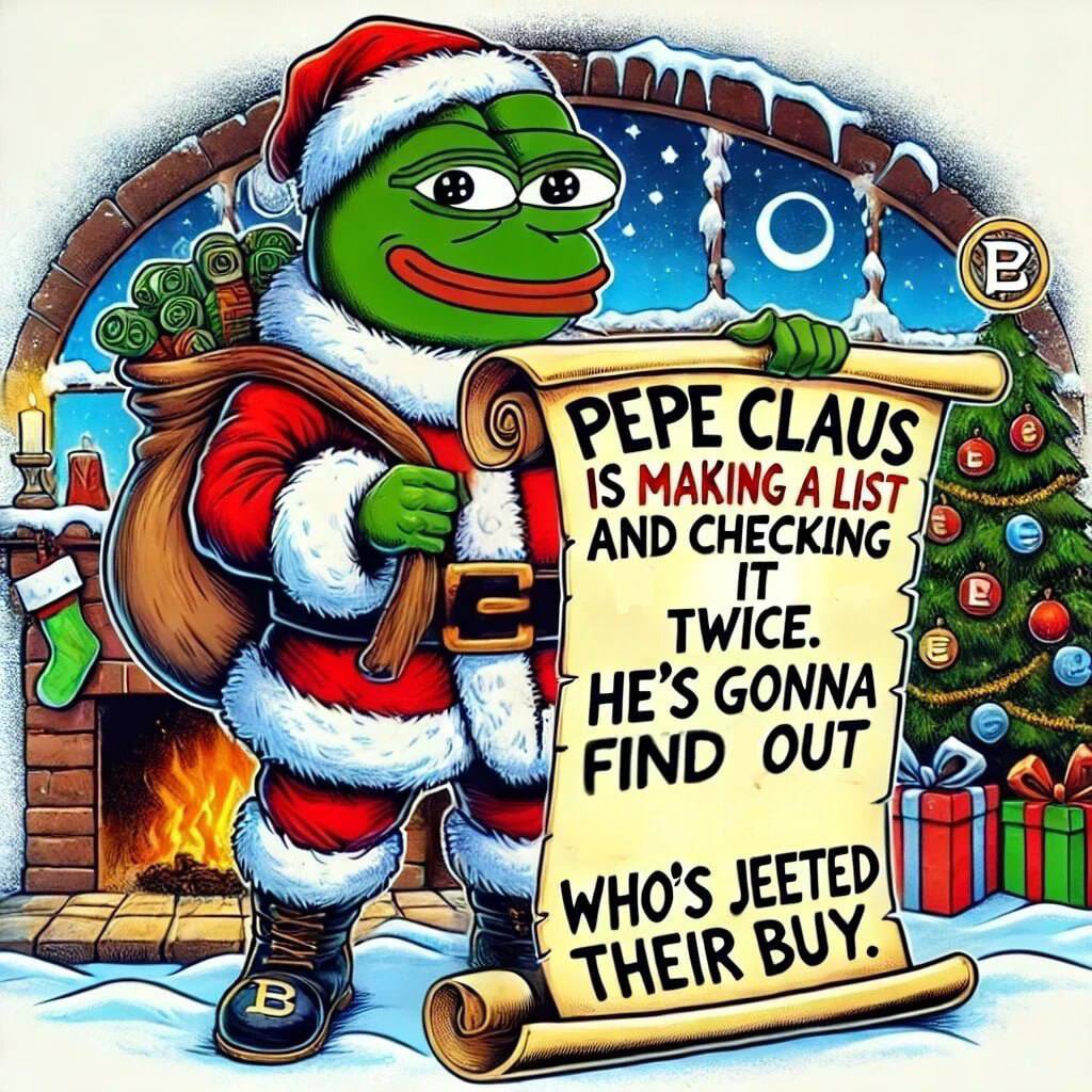 HFPRETTYBOY's tweet photo. @AgencyLaser $PepeClaus Is Taking Over Christmas And Making Utility Out of A Meme Soon. Hop Onto the Gains Train With Your Fellow Early CTO Holders And Ride The Wave Into Oblivion ‼️‼️🚀🚀🚀🍻🎅 https://t.co/UqsmuwjLke