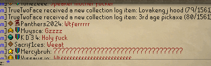 TrueTwoFace's tweet photo. @behemeth_larzzz
Idk if this has been done before. 1st Hard clue yielded a Master. Opening the Master yielded 3rd age pickaxe https://t.co/E4DZjjTrDf