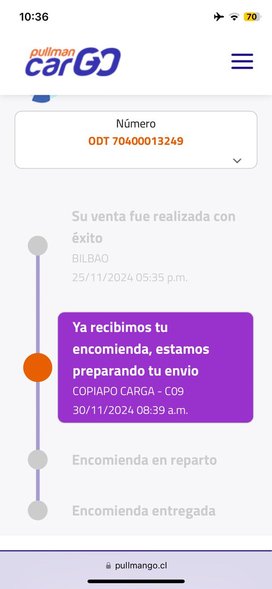 JavieraTapiaCL's tweet photo. @Pullmancargo hace 4 días están preparando la encomienda sin ninguna actualización, solo cambian la fecha.
#pullmancargo https://t.co/lB3oPXx1nA