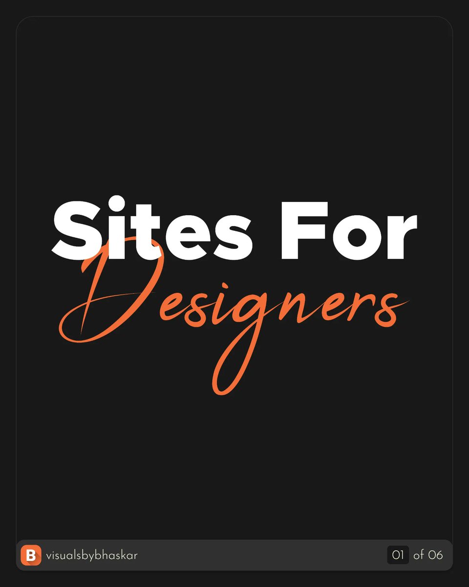 visualbybhaskar's tweet image. Sites For Designers

Swipe through to explore top websites every designer must bookmark!

#DesignerResources #WebsitesForDesigners #CreativeTools #GraphicDesign #UIUX #DesignInspiration #FreeDesignTools #ProductivityHacks
