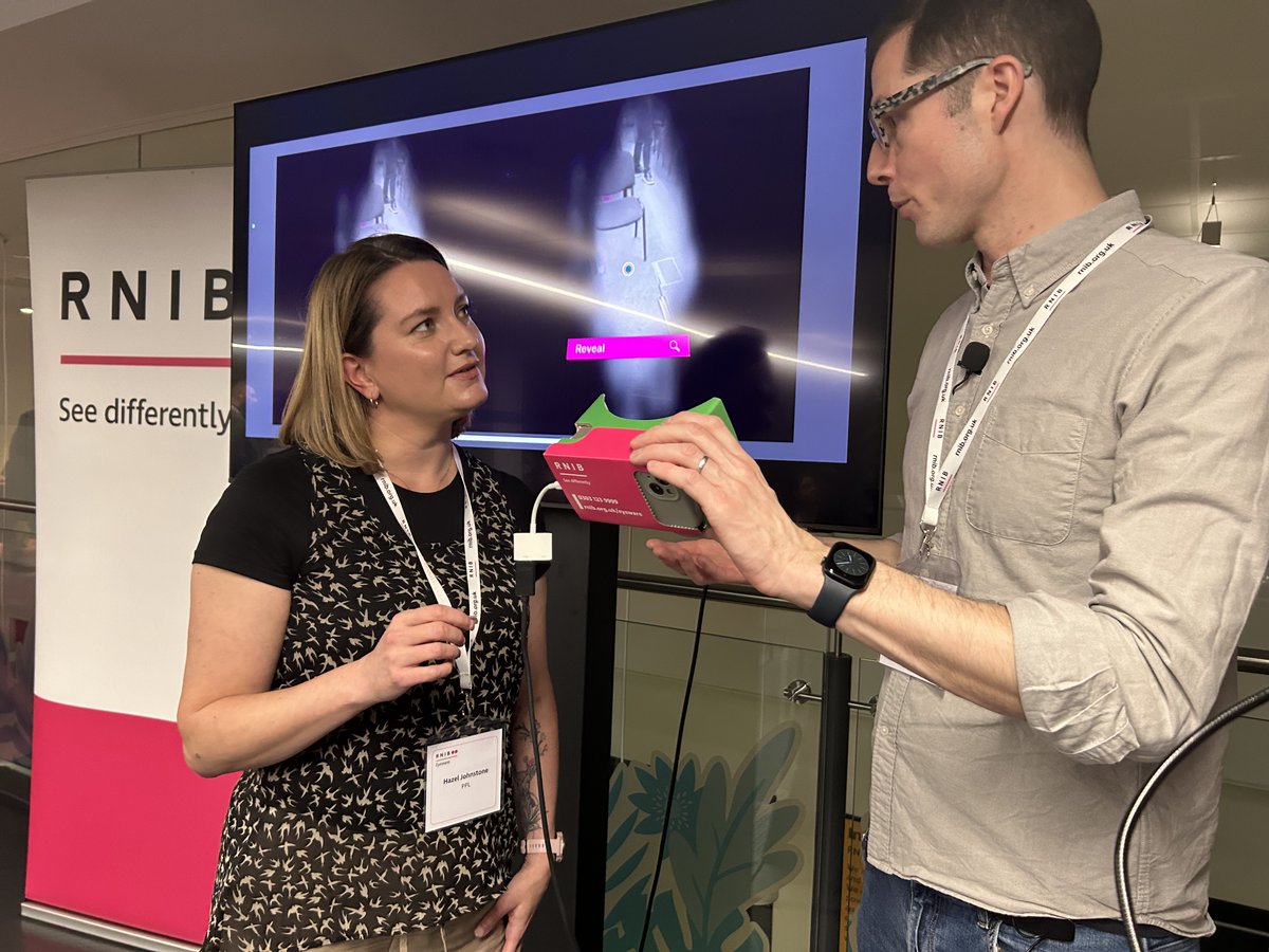 🧵How can a sighted person gain more understanding of what blind and partially sighted people see?

RNIB Eyeware is an innovative new app which immerses users in experiences of sight loss by applying filters for eight eye conditions, which can be adjusted for severity. 1/4