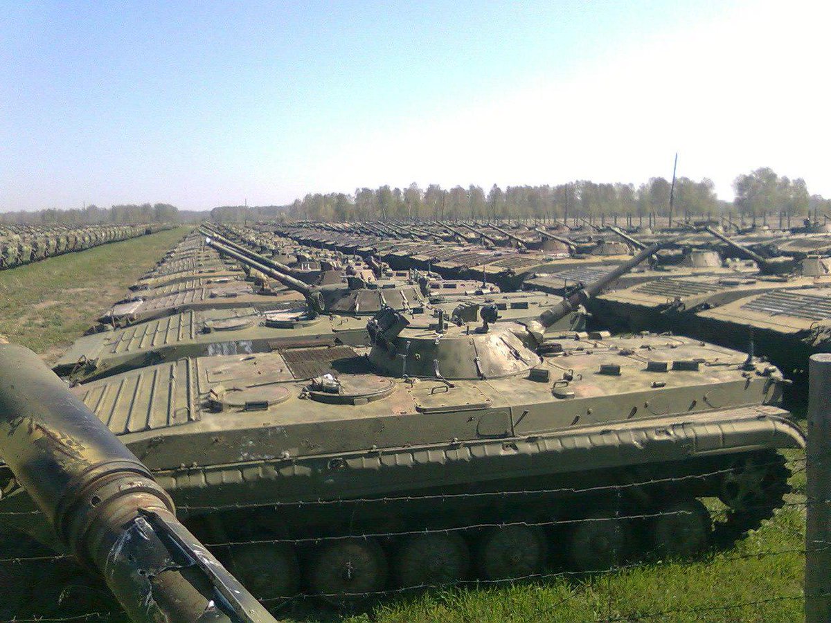 BMP's in storage at the 349th in Russia, 2010s.