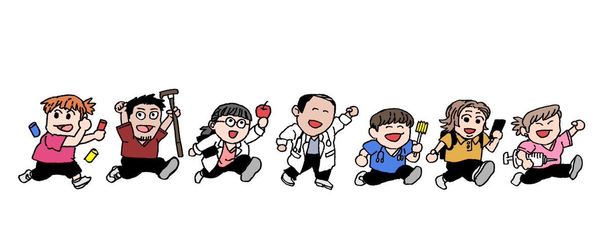 STramatsu's tweet photo. みんな、仲良く働こ〜
なんつって。
#イラスト #言語聴覚士 #リハビリ #医療従事者 https://t.co/K459YWppmj