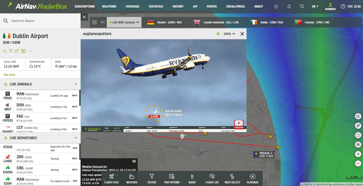 AirNavRadar's tweet image. 🌟 Live from Dublin Airport! ☘️✈️

Track flights and watch airport cameras at
 radarbox.com/airport/DUB?ca…

🌍 Discover more airport cameras worldwide:
 radarbox.com/cameras

#RadarBox #AviationLive #PlaneSpotting