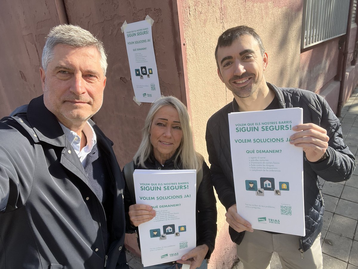 jmartigalbis's tweet photo. Davant els problemes d manca d convivència i d’inseguretat als barris d la franja del #Besòs i la incapacitat de @jaumecollboni per fer-hi front, l’equip de @JuntsxCatBCN hem portat a terme una encartellada a #StMartí #NouBarris i #StAndreu per demanar solucions ja!
@TriasperBCN https://t.co/ZIy3djeudn