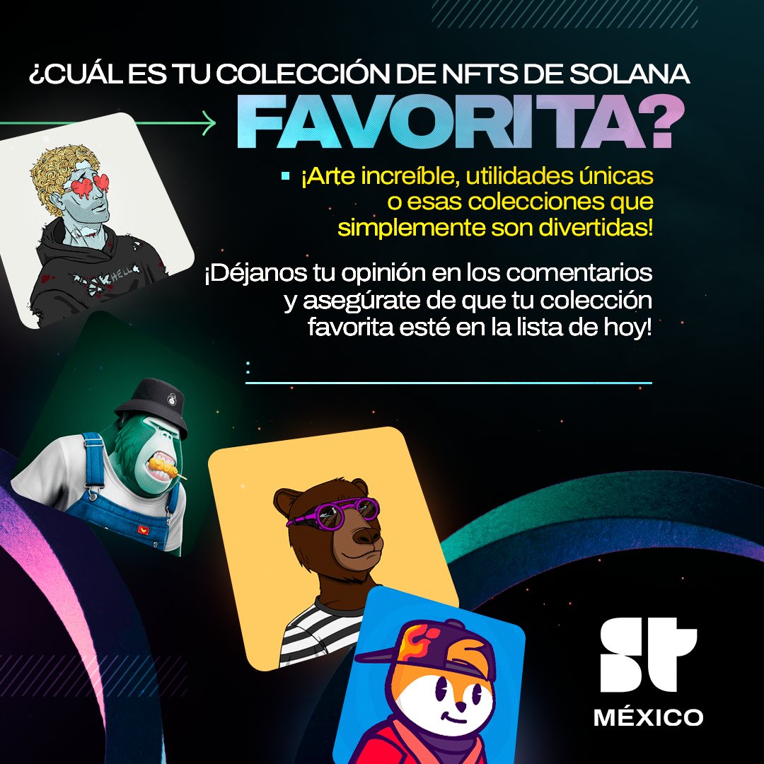🎨🐒🛸 Puede ser una colección famosa, infravalorada o esa que solo tú conoces. Cuéntanos en los comentarios: ¿cuál es tu favorita? 👇✨ #Solana #NFTs