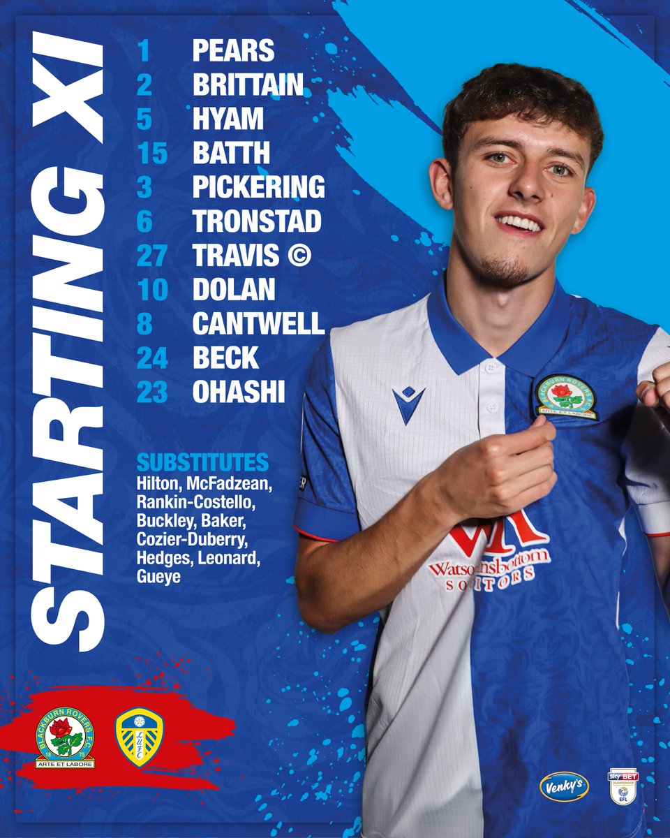 Rovers's tweet photo. 🔢 The team news is in...

1⃣ change
✅ Owen Beck returns to the starting XI

#ROVvLEE | #Rovers 🔵⚪️ https://t.co/U7OyLj8N2v
