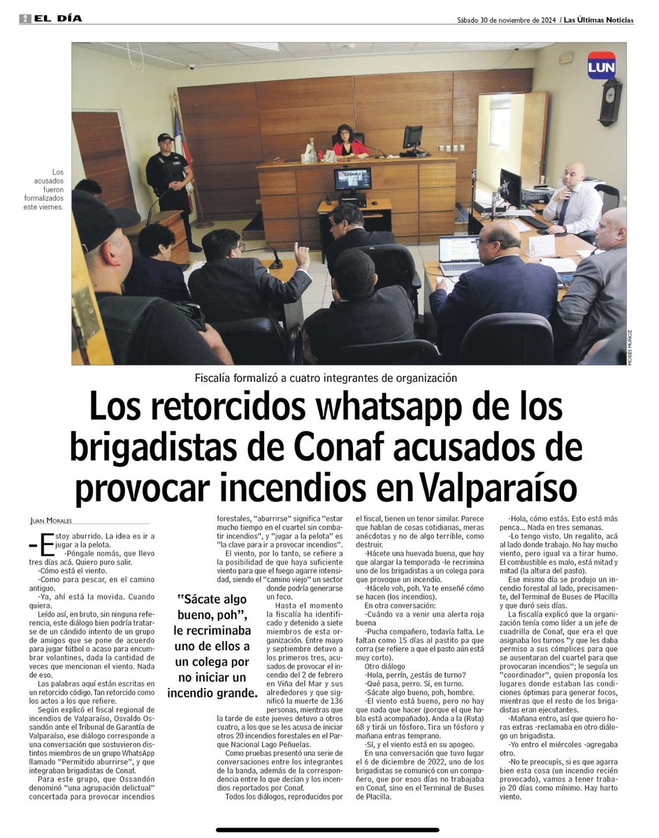 Entonces buena parte de los incendios forestales en la V región eran provocados por los mismos que luego los combatían? Siniestro. <a href="/conaf_minagri/">CONAF - Corporación Nacional Forestal</a>