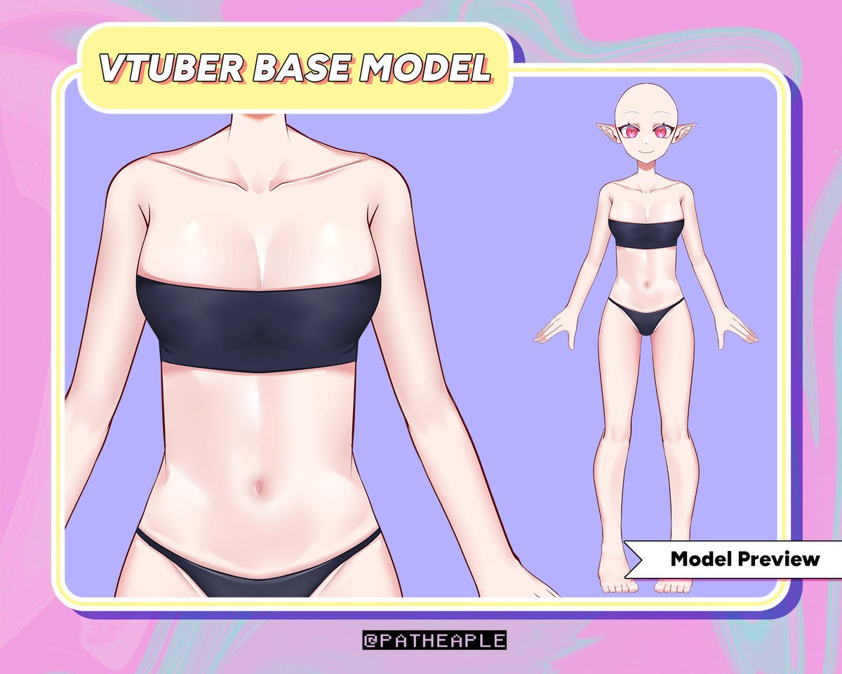 patheaple's tweet photo. Hello, so I make my first selling here :3 I'm selling Vtuber base model, with this model you can make your own vtuber model !

store link on the thread :D
#Vtuber #streaming #basebody #ganknow #VTuberAssets #Live2D https://t.co/Txn0KX8IAN