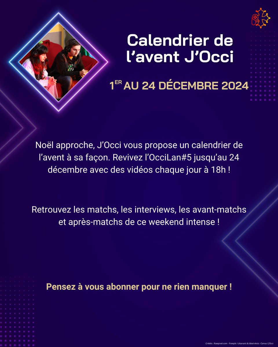 occilan's tweet photo. 🎄Le calendrier de l'avent J'Occi arrive !
▶️Retrouvez les rediffusions de l'OcciLan tous les jours du 1er au 24 décembre.
Suivez nous sur YouTube pour ne pas manquer de sorties !
https://t.co/gZtb1dDy7n https://t.co/df15hfDRxz
