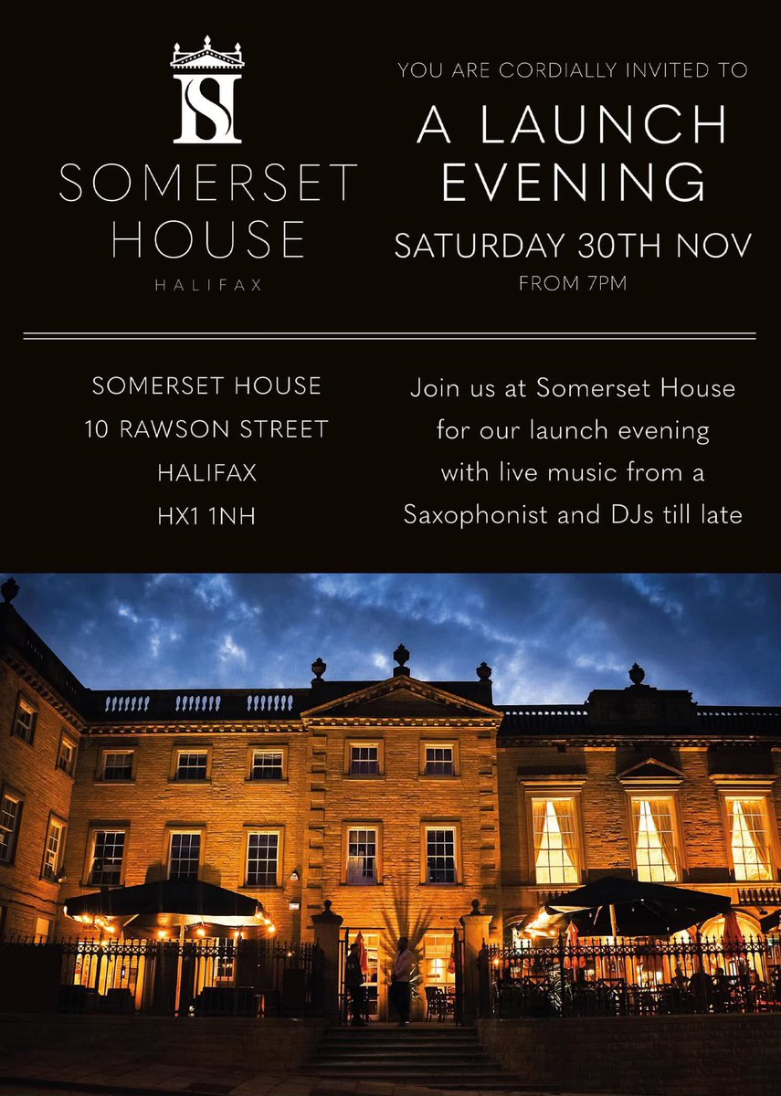 It’s the Launch Evening at Somerset House Halifax and I am pleased to announce that I was kindly invited to create the new logo and brand assets.  

I hope they have a successful evening and wishing the owners every success for the future. 🥂 👍