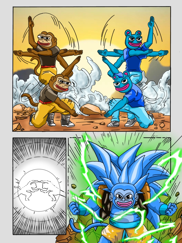 Fusion Dance between $Ponke and $Brett creating Ultimate $BONKEY !