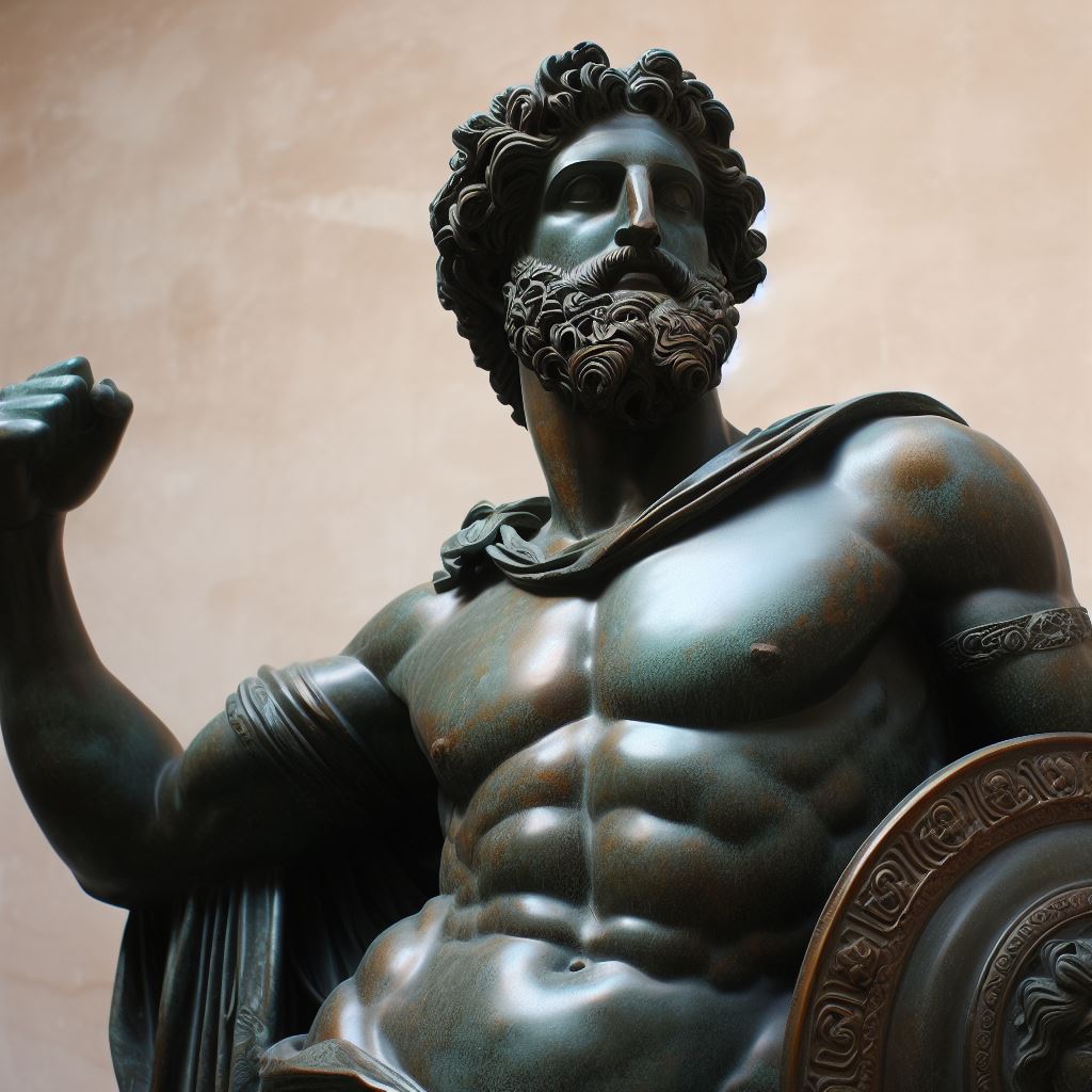 Bing Image AI Hellenistic style bronze statues
