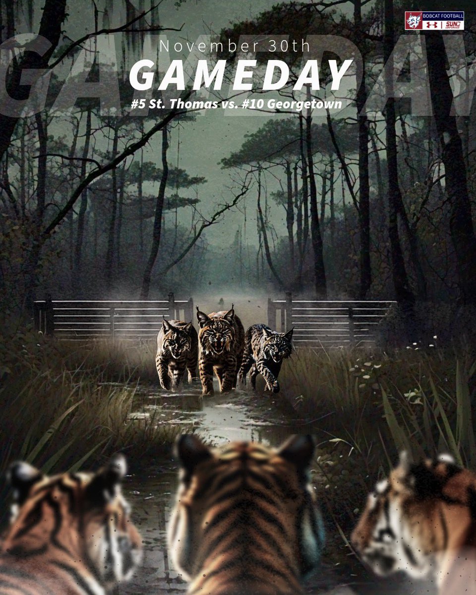 LOCK THE GATES🔒

NAIA Second Round🔜

vs. Georgetown College
⏰ 12 pm
📍 Miami Gardens, Fla.
🏟️ AutoNation Field
📺 thesundigitalnetwork.com/stthomasuniver…
📊 stubobcats.com/sidearmstats/f…

#STUFootball // #RaiseTheStandard