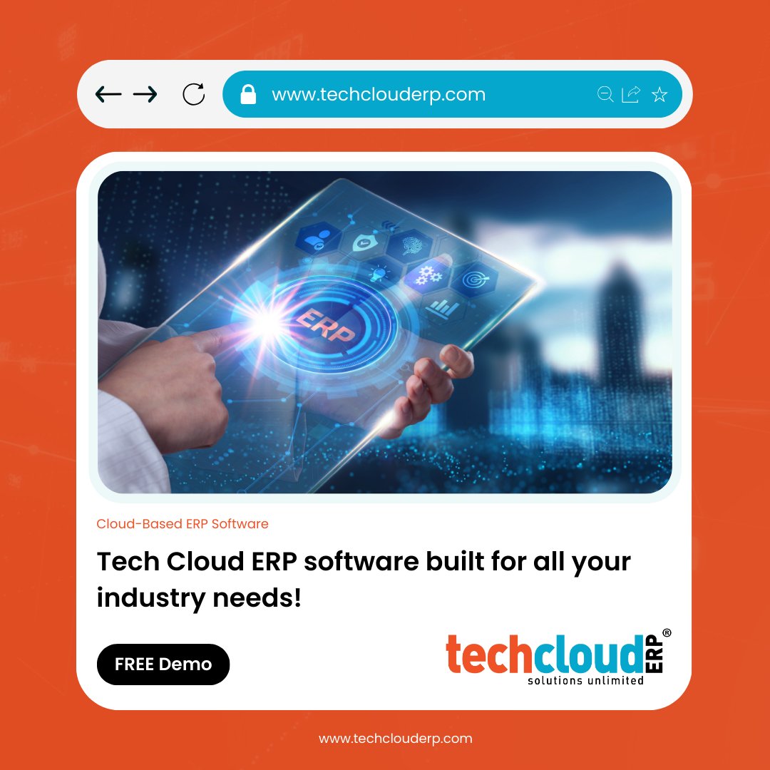 TechCloudERP's tweet image. Tech Cloud ERP is a cloud-based software.

#techclouderp #BusinessSolutions #TechForEveryone #SoftwareForAllIndustries #IndustryInsights #xpost #viralpost #socialmedia #ERPForAll #OptimizeYourBusiness #BusinessAutomation #IntegratedSystems #FutureOfWork #SmartBusinessManagement