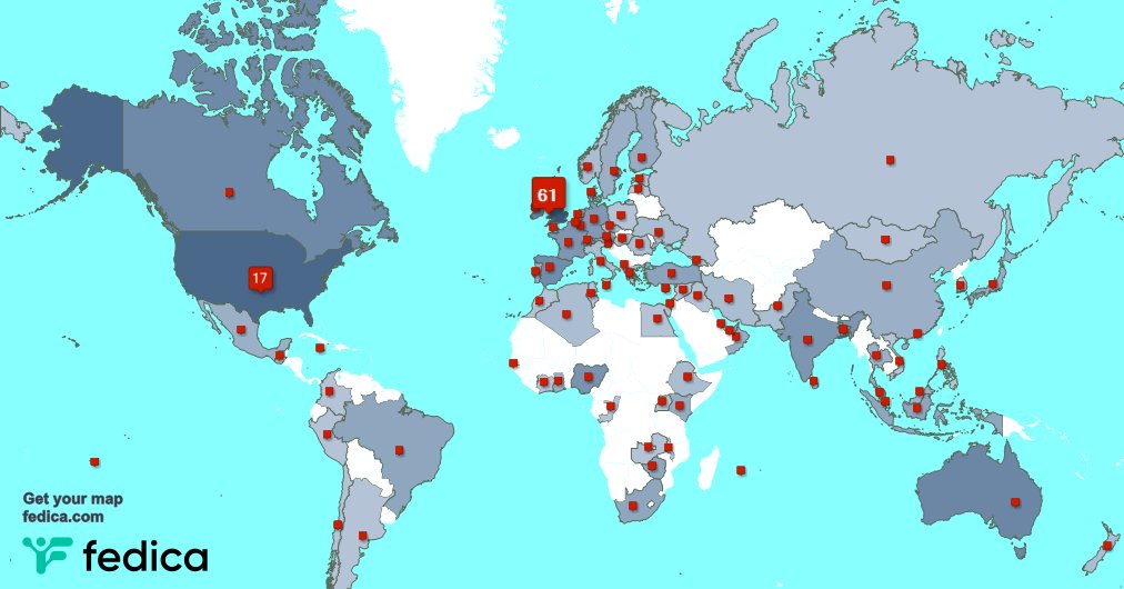 I have 2 new followers from Nigeria 🇳🇬, and more last week. See fedica.com/!ProfTEvans