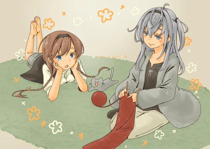 #あなたの描いたマフラー女子を見せて実は、マフラーじゃなくて照月の毛糸パンツという線は消えてない 