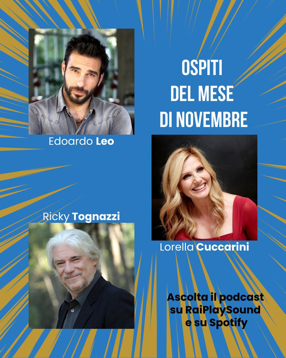 XXISecoloRai's tweet photo. #XXISecolo Celebrities 🎙️ il meglio delle interviste dei personaggi della cultura, dello spettacolo e dello sport ospiti della trasmissione tv condotta da @frangiorgino 

Ospiti della prima puntata: Edoardo Leo, Lorella Cuccarini e Ricky Tognazzi 🎧 su @raiplaysound e su Spotify https://t.co/9IrBNmPkZI