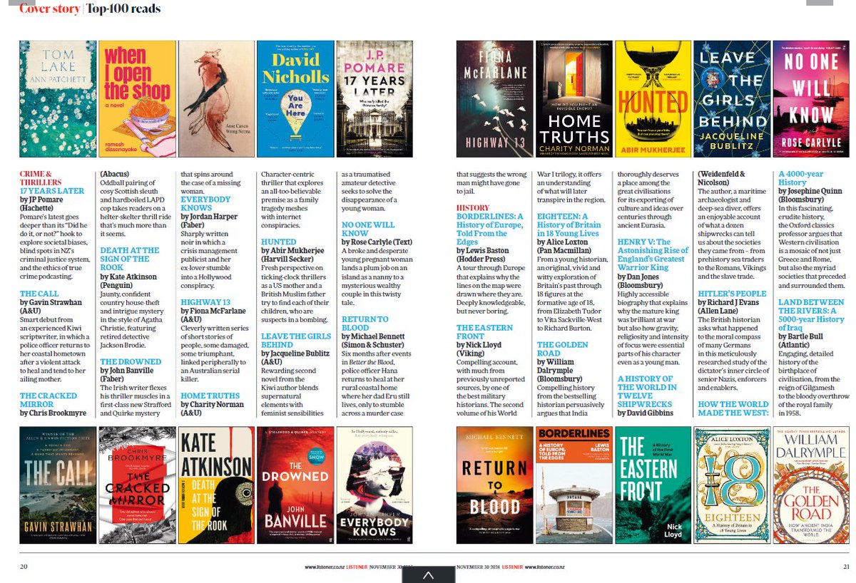 Congratulations too all the fantastic crime and thriller novels that made <a href="/nzlistener/">The Listener</a>'s 100 Best Books list for 2024, revealed in last week's issue, including we're glad to see several #yeahnoir tales! Lots of thrilling reads - perfect Xmas presents for yourself and others!