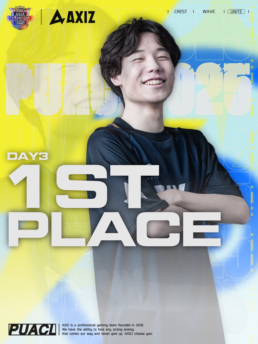 Pokémon UNITE Asia Champions League 2025 Day3
本日の結果はDay1の悔しさを晴らす堂々の1位🏆

Day3終了時点での総合順位は前回と変わらず2位となっております✨
次回Day4は12/14日となっております。
総合順位1位を目指し、日々精進してまいります！
いつも応援していただきありがとうございます🙇🏻