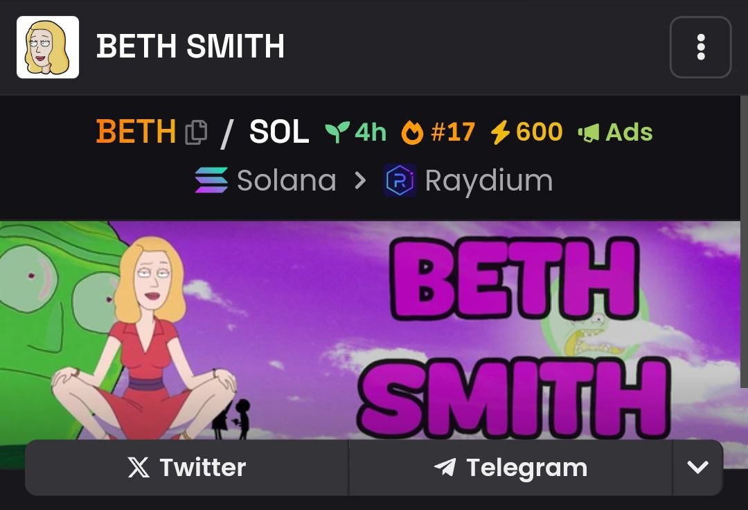 BethSmithCTO's tweet photo. #1 soon 😘
$BETH https://t.co/3asLCwaXiD