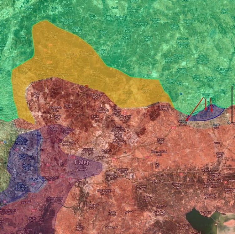 askeriheyet's tweet photo. Suriye Milli Ordusu, El Bab güneyinden Suriye Rejimine operasyon başlattı.

• Tel Rıfat kuşatılıyor. https://t.co/Ekb0MZaIUs