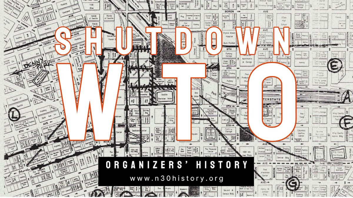 Happy #N30! Twenty-five years ago today, we shut down the World Trade Organization in Seattle.
For stories, lessons, and reflections from organizers, check out the Shutdown WTO Organizers' History Project! n30history.org