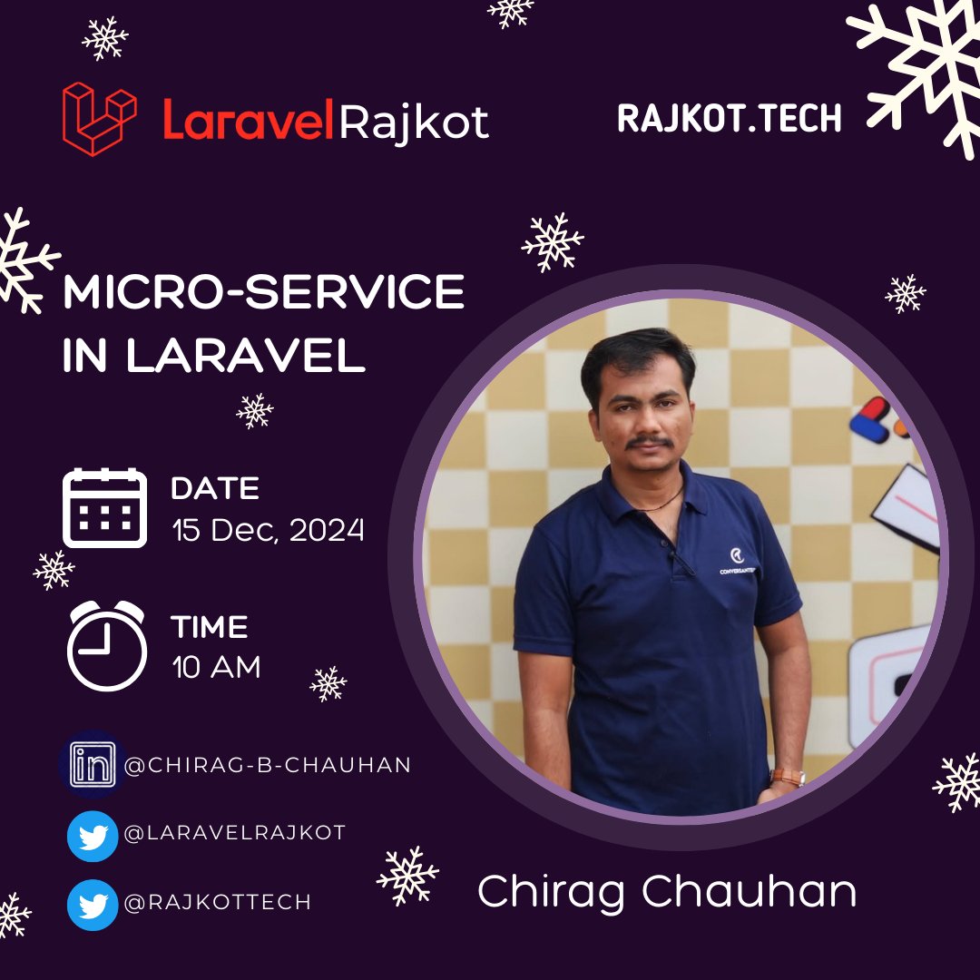 You must have come across Microservices. 
But have you ever thought of converting your monolithic app into microservices? Sounds like a big deal?

Chirag is joining us to share strategies for efficiently setting up APIs.

Join this #LaravelRajkot meetup: bit.ly/Laravel-Rajkot…