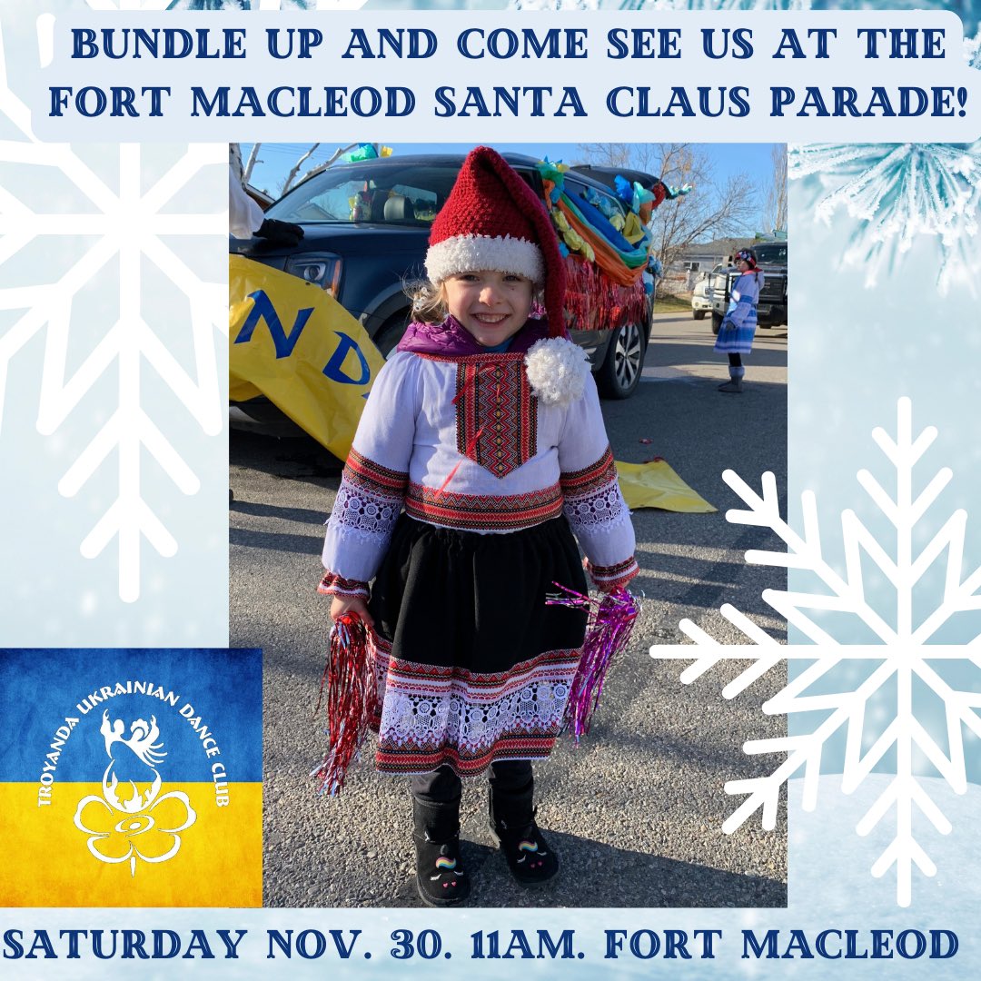 ❄️Come see us at the Fort Macleod Santa Claus Parade today! Parade starts at 11am. Make sure you bundle up! ❄️⛄️#SantaClausParade #FortMacleod #UkrainianDance