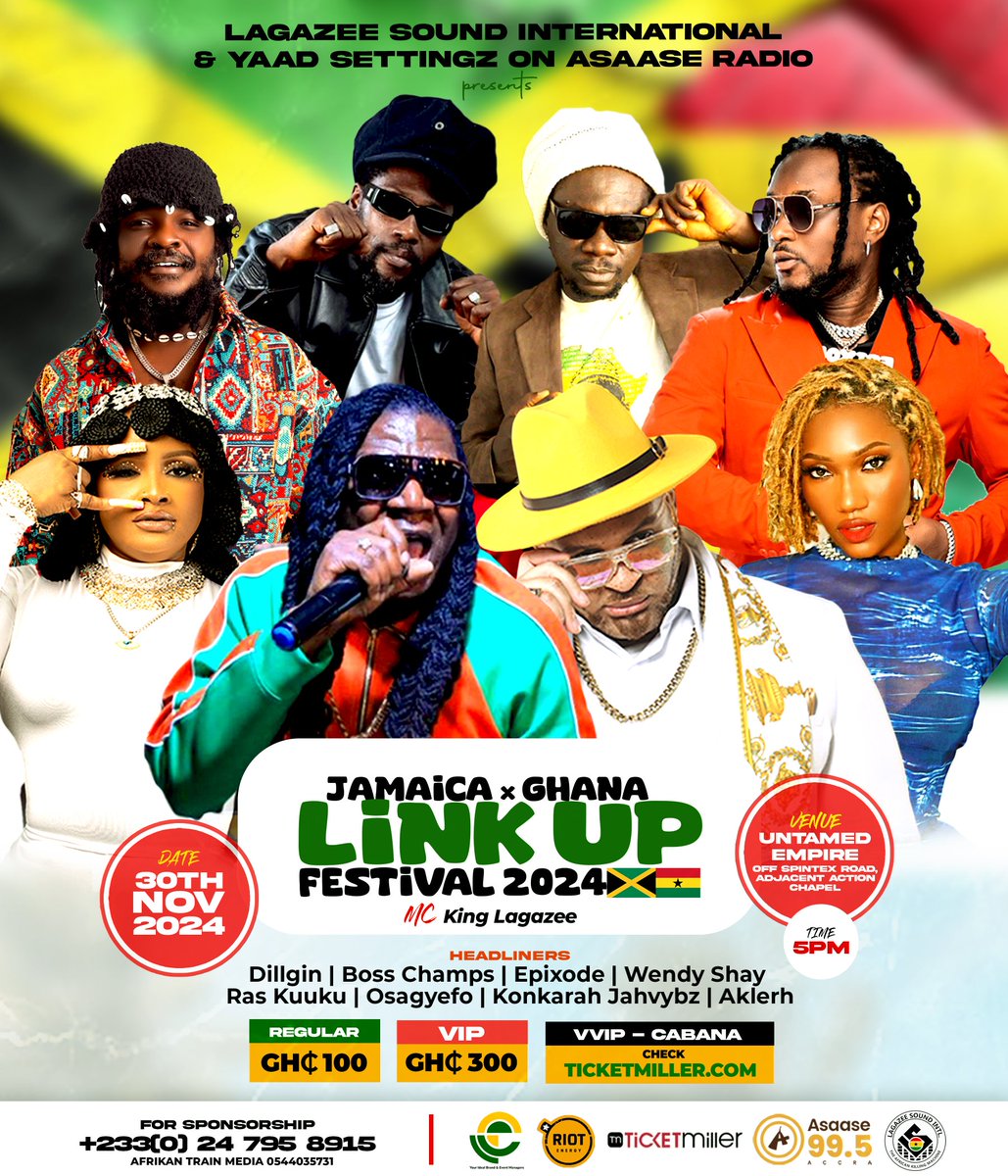 Tonite is the Ghana and jamaica link up concert happening at the UNTAMED EMPIRE off the Spintex Road,adjacent ACTION CHAPEL. Pass thru