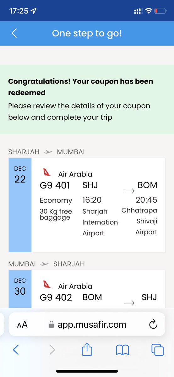 Chiru192's tweet photo. @musafirdotcom when I am entering the coupon on the first page it is accepting to only reject on next page and claiming it’s in use. Post my previous comment, we need support from the team to resolve this issue urgently!! https://t.co/43ZNQb8FaX