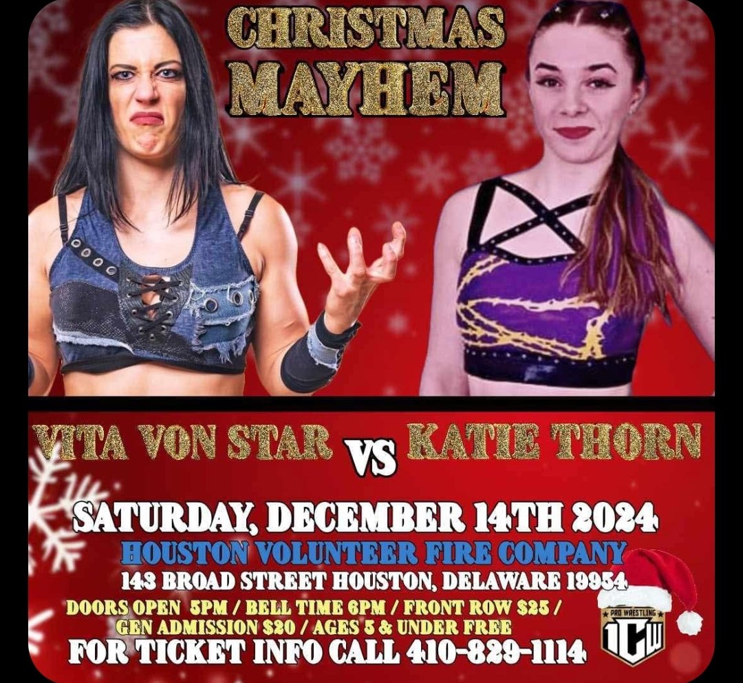 Shawn Hardy (@1cwprezhardy) on Twitter photo <a href="/VVonstarr/">Vita VonStarr</a> returns to <a href="/1CWProWrestling/">1CWProWrestling</a> on Saturday Night December 14th in Houston , Delaware
Our Big End of the Year Event - Tickets on sale now <a href="/VVonstarr/">Vita VonStarr</a> returns to <a href="/1CWProWrestling/">1CWProWrestling</a> on Saturday Night December 14th in Houston , Delaware
Our Big End of the Year Event - Tickets on sale now