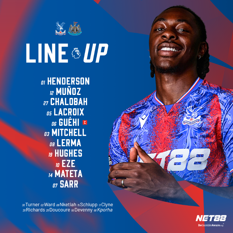 CPFC's tweet photo. The XI to face Newcastle ✅

#CPFC // #CRYNEW