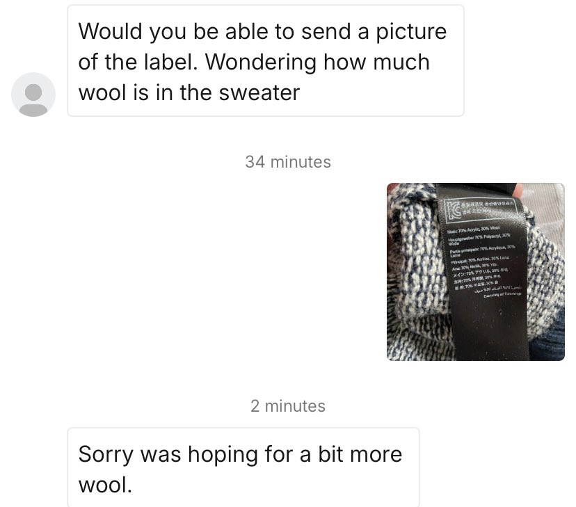 PatPageWard's tweet photo. Love selling stuff on Vinted. #morewool https://t.co/SEGSUXzEgk