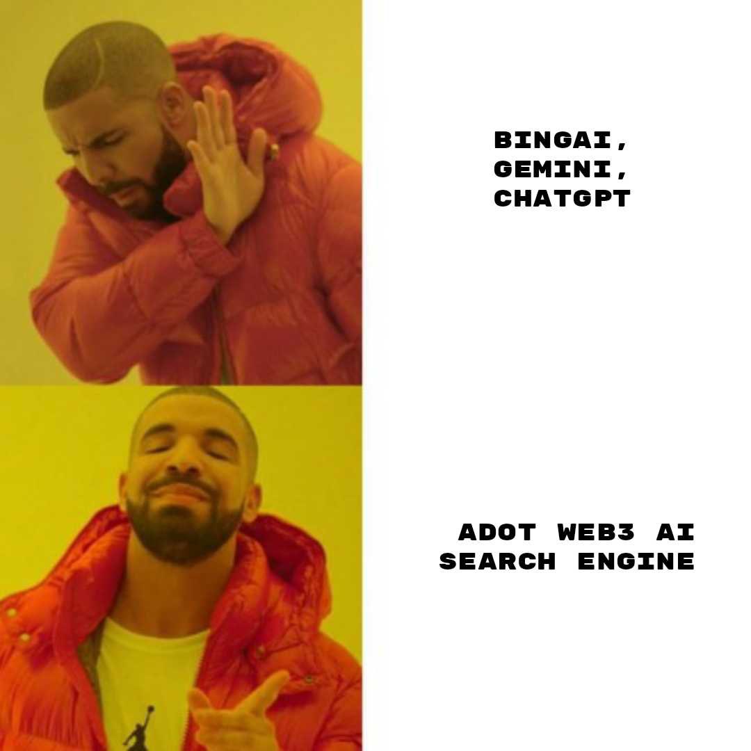 don__x3's tweet photo. Google: Searches.
BingAI: AI-powered searches.
ChatGPT: Answers questions.
Adot: Searches, answers, AND rewards you.
Why settle when you can Search-to-Earn with @Adot_web3? 🚀😂
#BuildWithAdot #adot #Web3AI #AIsearch https://t.co/UbJtHRx8UC