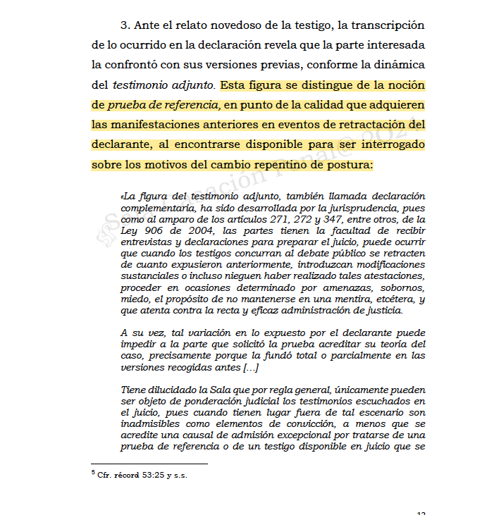 Melovides's tweet photo. El testimonio adjunto se diferencia de la prueba de referencia cuando el testigo se retracta, ya que permite interrogarlo sobre los motivos de su cambio de postura. https://t.co/nU84XQpoer https://t.co/DUfp3UPgiP