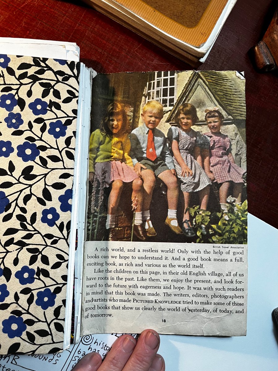 StellaMittelweg's tweet photo. Images that @marczh68 has posted the past few days reminded me of a journal from 2020, that has this sweet image from an old children’s encyclopedia as part of the inner cover.

#handmadebooks #bookbinding #journaling https://t.co/lSvOM2sF7W
