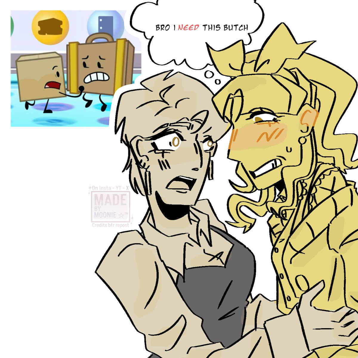 CharmaineMoonxx's tweet photo. //II18 spoil
Do we or DO WE fw the yuris?
Like am I right guys, amiriteeeee 🥰🥰🥰
✧
#suitcaseii #boxii #inanimateinsanity #inanimateinsanityfanart #osc #osctwt #objectshowcommunity #gijinka #boxcase #suitbox (? Are their ship name this now) https://t.co/y7bV7ORGGt