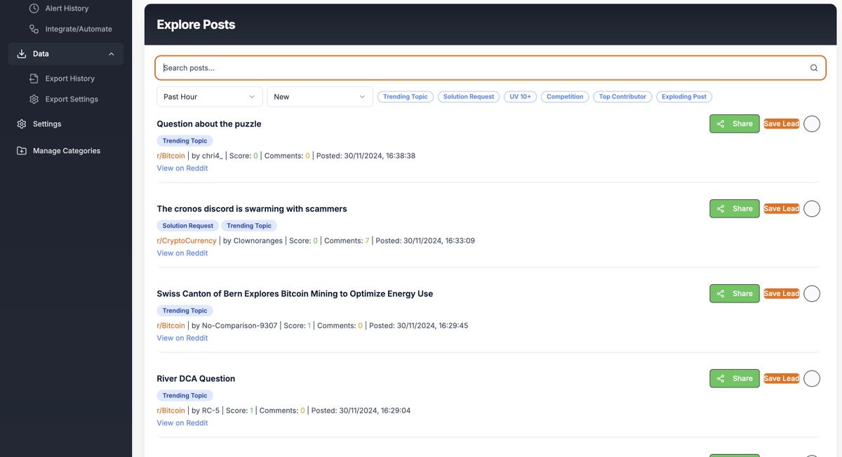 Metapix_io's tweet photo. I've been making a Reddit analytical tool which lets you explore thousands of niche subreddits and then use AI to carry out an in-depth analysis so you can identify gaps, upcoming trends, and spot the perfect customers.   

Would you use it? 😇

Stay tuned if yes 🤟 https://t.co/KJ0Is9Fu5U