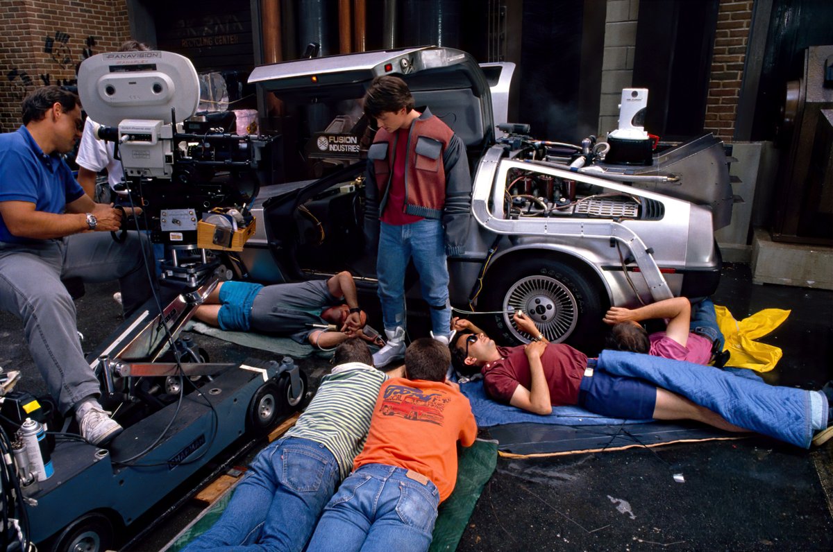 TheAcademy's tweet photo. Behind the scenes of Robert Zemeckis's BACK TO THE FUTURE PART II, which turned 35 this month. 

The film was nominated for Visual Effects at the 62nd Academy Awards. https://t.co/nSxEZ3nEi9