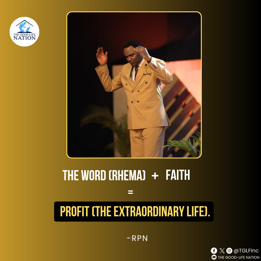 TGLFInc's tweet image. The Word (Rhema) + Faith = Profit
(The Extraordinary Life). -RPN 

#RPN 

#APeopleCome