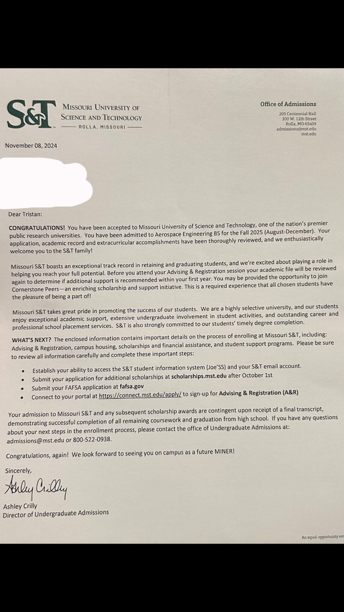 Tristan Clapp (@tclapp11) on Twitter photo Thankful to be admitted into Missouri S&T with a 64,000$ Merit scholarship!
<a href="/CoachHudsonMST/">Coach Ethan Hudson</a> <a href="/CoachSudhoffMST/">Coach Sudhoff</a> Thankful to be admitted into Missouri S&T with a 64,000$ Merit scholarship!
<a href="/CoachHudsonMST/">Coach Ethan Hudson</a> <a href="/CoachSudhoffMST/">Coach Sudhoff</a>