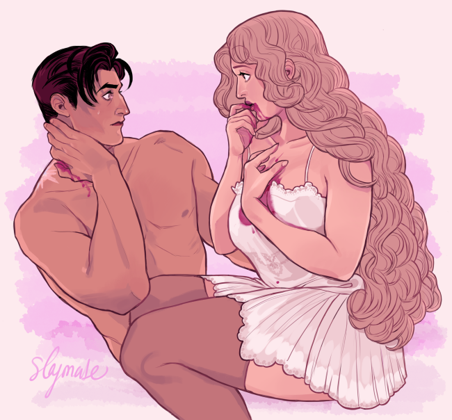 when I remove the blood layer from the artwork, it just looks like Faní is propositioning Alki for 🌶️, nothing unusual