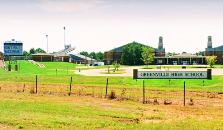 ChastityElizab2's tweet photo. This is a propaganda sign at #GreenvilleHighSchool in #Alabama. It is visible from I-65 as seen today November 30 2024. Shameful. 
I can't believe they are pushing this garbage on children. 

#diedsuddenly 
#VaccineInjuries
#vaccinegenocide 
#vaccineSideEffects 
#Faucifraud https://t.co/SLALg4vJ8P