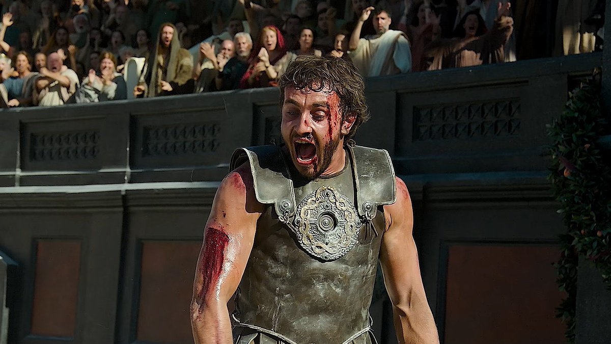 Danimalish's tweet photo. GLADIATOR II was rough. The screenplay is an absolute mess, a highly unfocused narrative especially compared to the first film. Paul Mescal is simply miscast (still an incredible actor) and the film only comes alive whenever Denzel Washington is onscreen. A total misfire. https://t.co/SlHjR3MCff