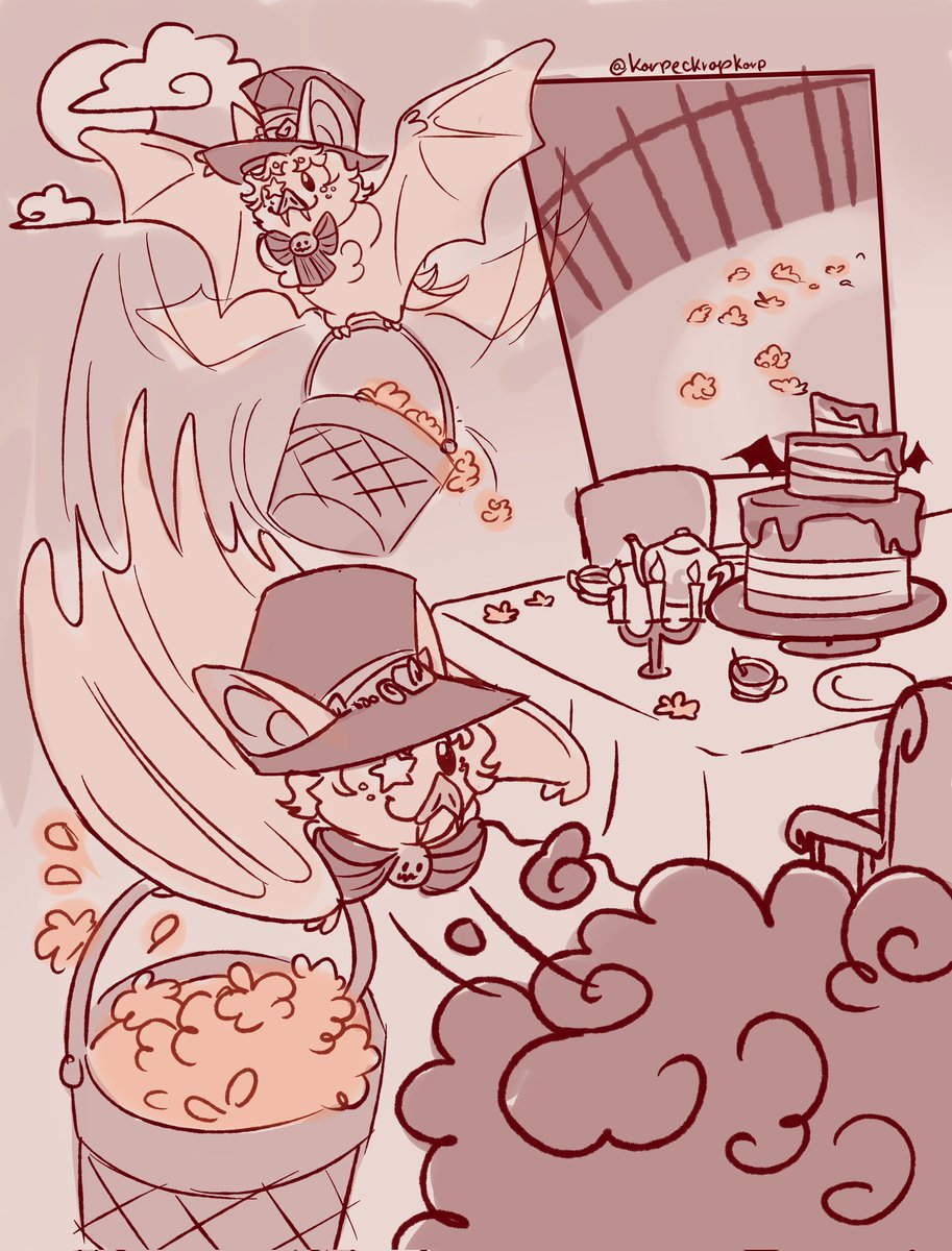 karpeckrapkarp's tweet photo. We are really late but IT'S NOT OVER YET sooo... Fifth day!!

Still a collab work with @sanyan_uwu! Check out her part as well!!

Tea Party leaving a flower trail so his Special Guest could join his, well.. tea party!

#Tontonweek2024 Day 5 — Desserts and Meals/Life and Death https://t.co/TZGYKHr21V