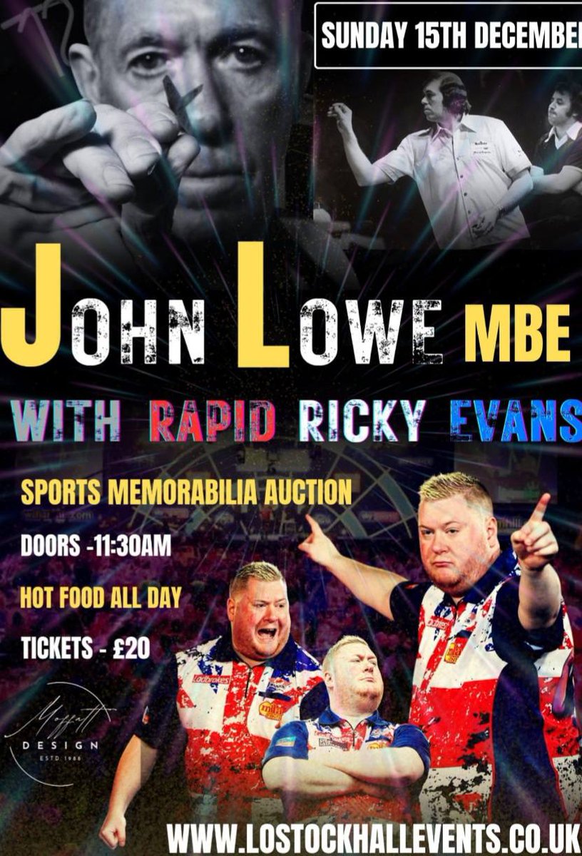dartslegends's tweet photo. @jloweprodart &amp; @goodevans180 @paulboothmc @dartsexhibition  are coming to Preston, Sun 15th Dec - Meet &amp; Greet, Photos, Raffle, Memorabilia, @MDAevents  Tickets from https://t.co/DUqSu5NVix https://t.co/X1S93o7DZ3